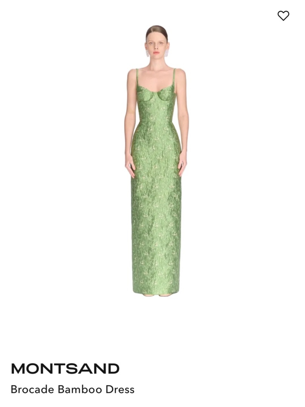 Montsand Brocade Bamboo Maxi Dress in Green